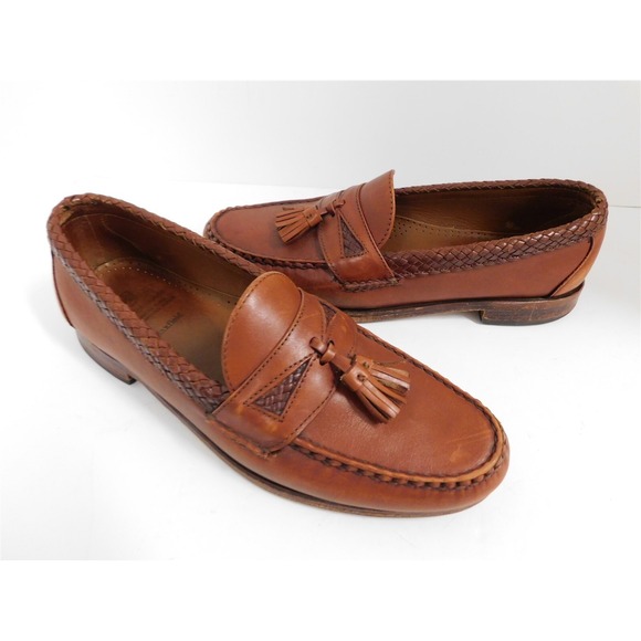 Allen Edmonds Maxfield‎ Brown Chili Weave Tassel Leather Loafers USA 10.5 D